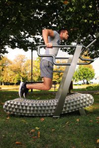 Dips on an outdoor treadmill, second image